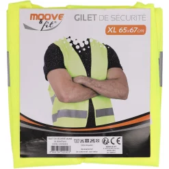 Accessoires Automobiles|MOOVE AND FIT Gilet de sécurité adulte jaune