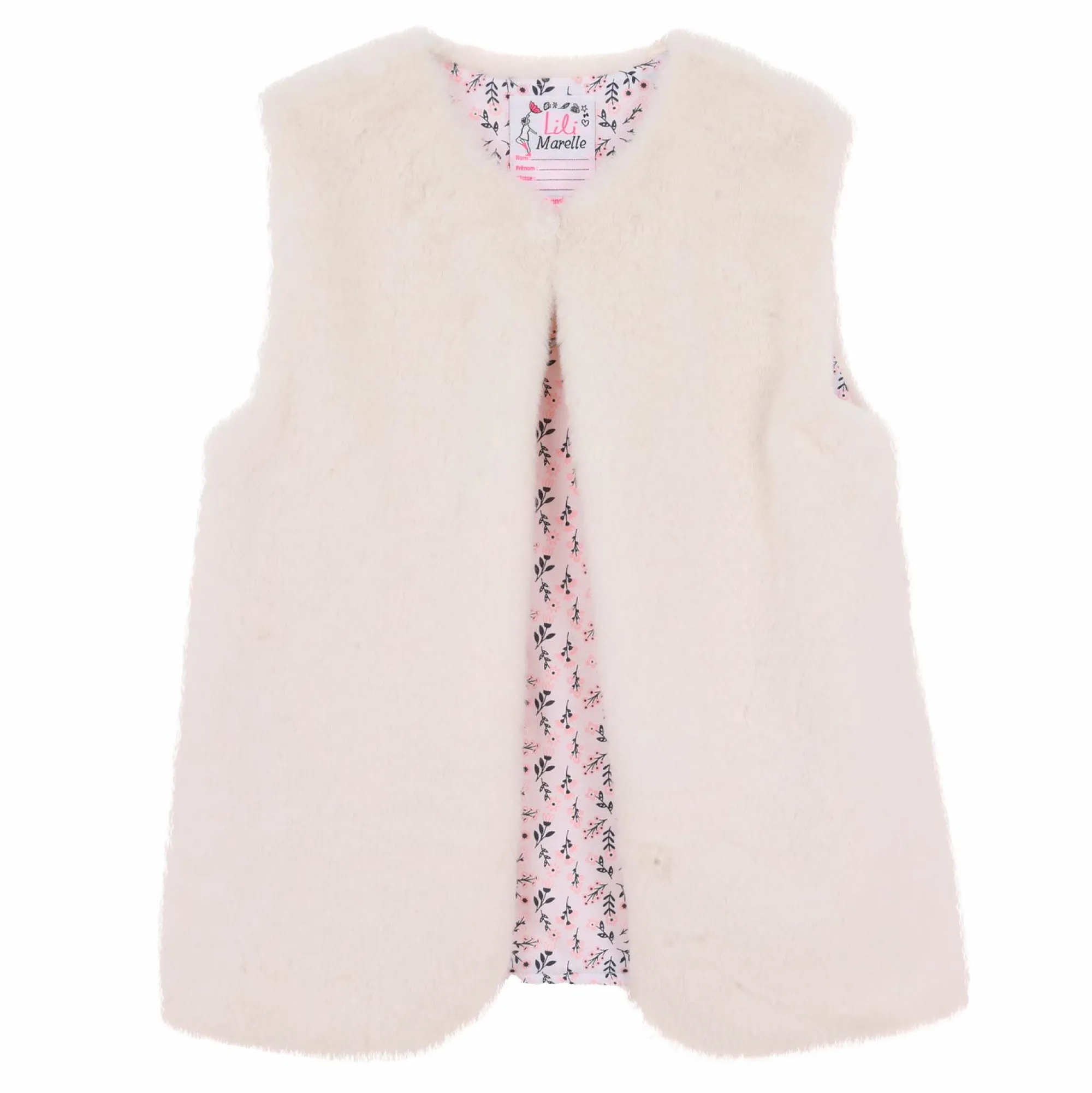 Hauts|LILI MARELLE Gilet sans manches fausse fourrure 3/6 ans Blanc