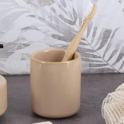 Salle De Bain Et Wc|Stokomani Gobelet de salle de bain beige