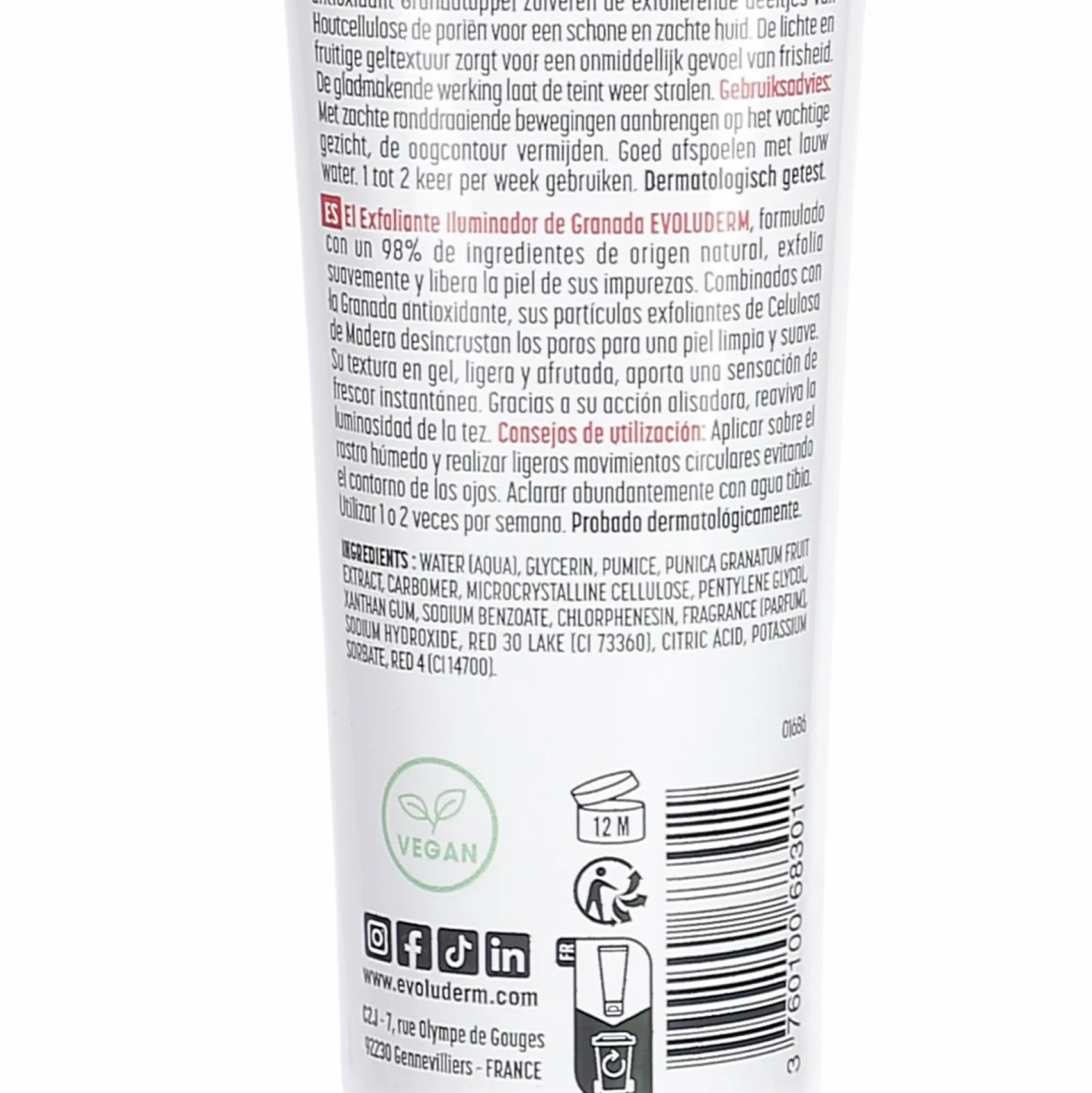 Visage|EVOLUDERM Gommage visage à la grenade