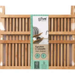 Conservation Et Rangement|FIVE Égouttoir vaisselle en bambou