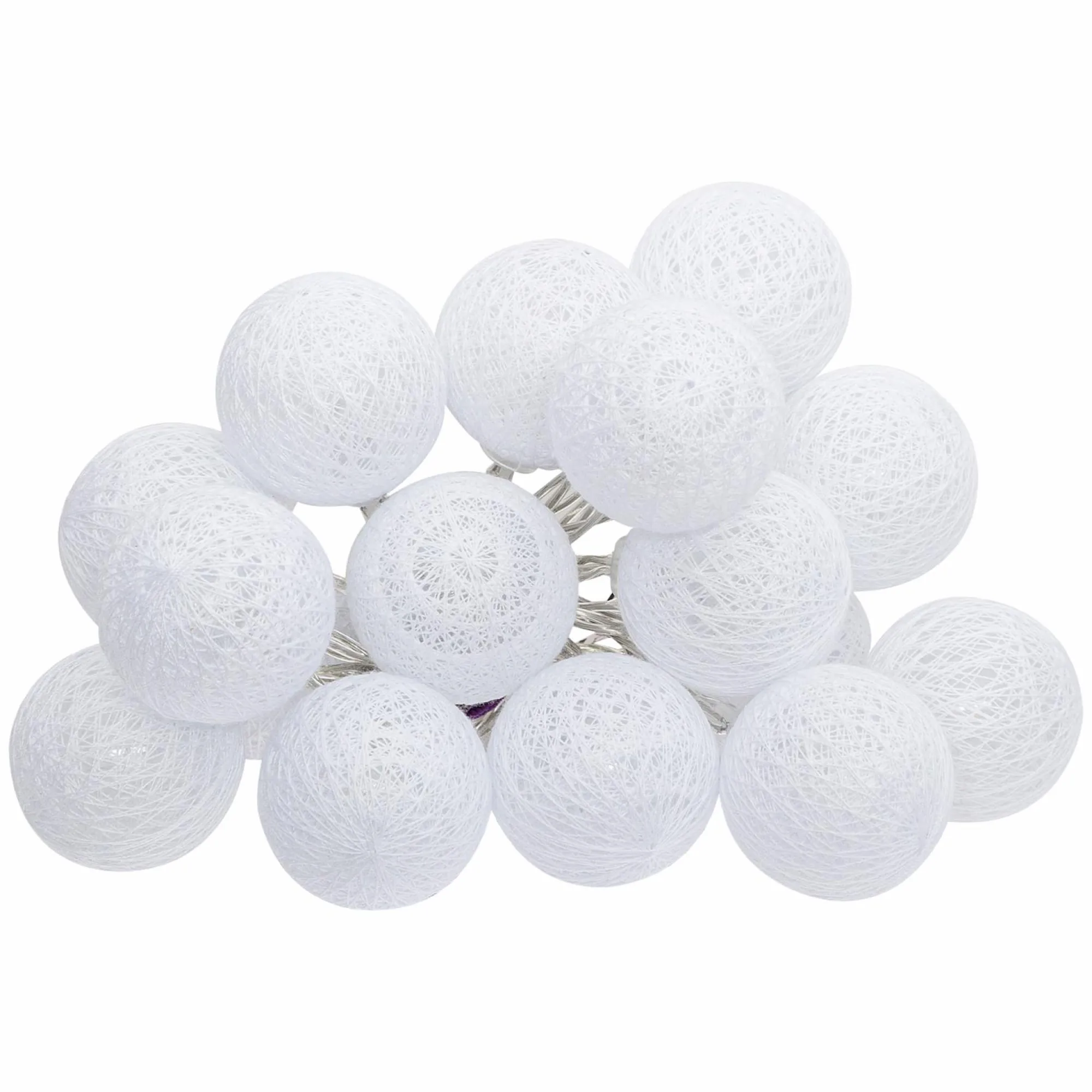 Luminaires|ATMOSPHERA Guirlande LED pile 16 boules blanches