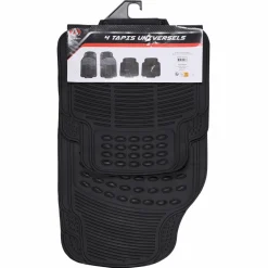Accessoires Automobiles|ALLUR'AUTO Jeu de 4 tapis universels noirs