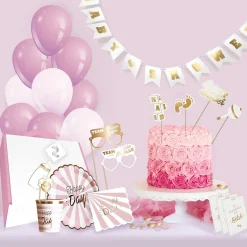 Vaisselle Jetable|Pique-Nique Et Camping|Stokomani Kit déco pour baby shower 46 pièces