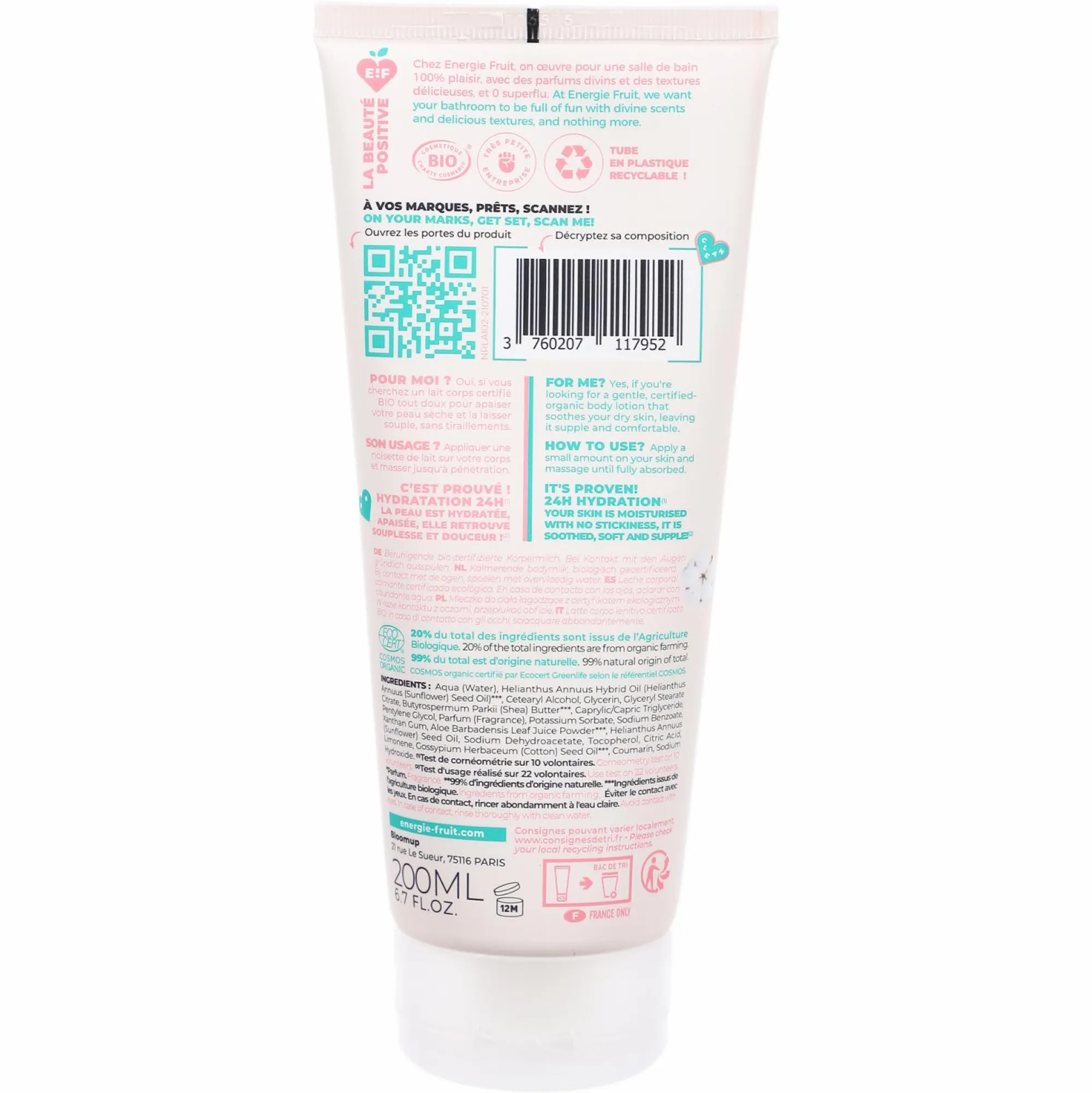 Corps|ENERGIE FRUIT Lait corps doux apaisant fleur de coton