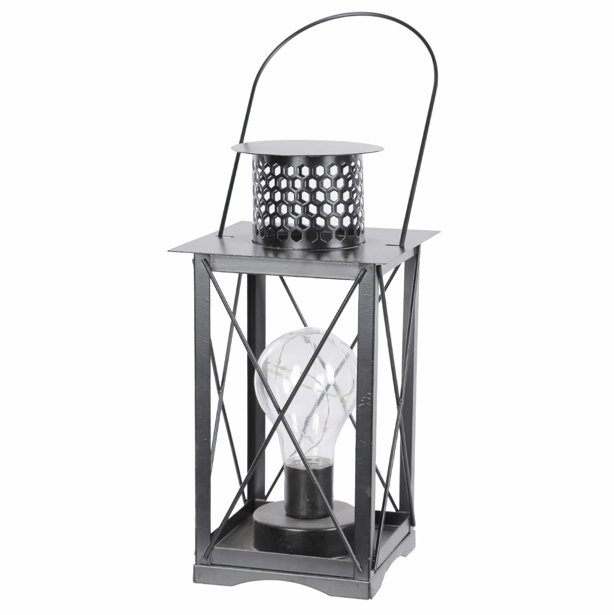 Luminaires|DECLIC HOME Lampe lanterne métal noir 8 LED
