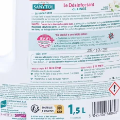 Entretien Du Linge|SANYTOL Liquide désinfectant du linge fleurs blanches