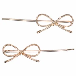 Cheveux|Stokomani Lot de 2 barrettes nœud rose gold