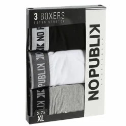 Sous-Vêtements Et Vêtements De Nuit|NO PUBLIK Lot de 3 boxers unis en coton Multicolore}