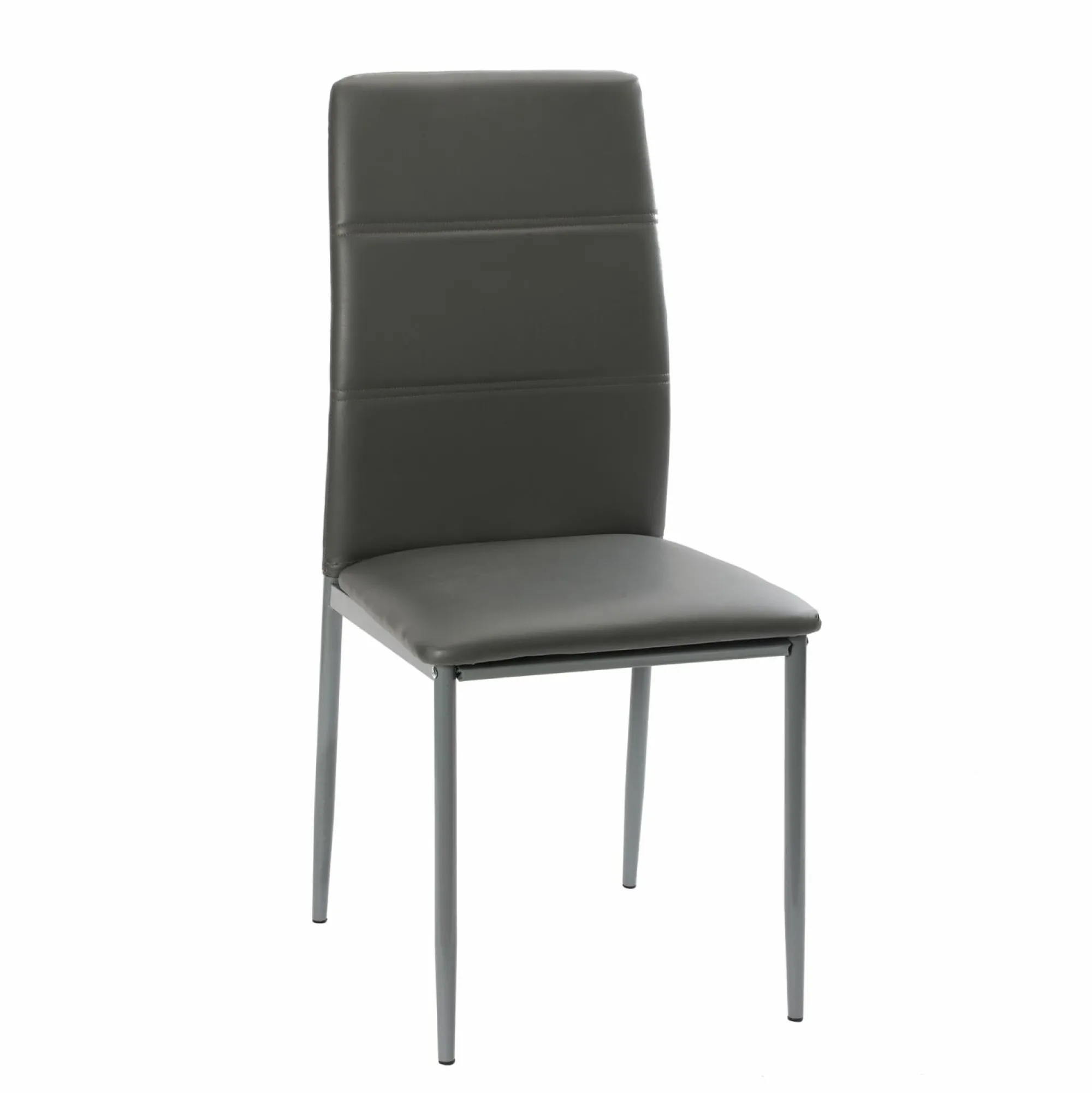 Mobilier|DECLIC HOME Lot de 2 chaises grises avec pieds en métal