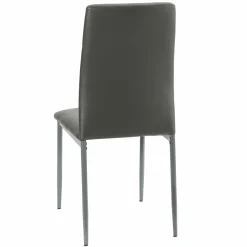 Mobilier|DECLIC HOME Lot de 2 chaises grises avec pieds en métal