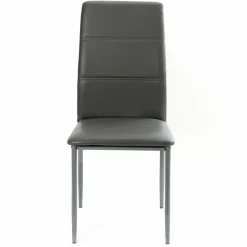 Mobilier|DECLIC HOME Lot de 2 chaises grises avec pieds en métal