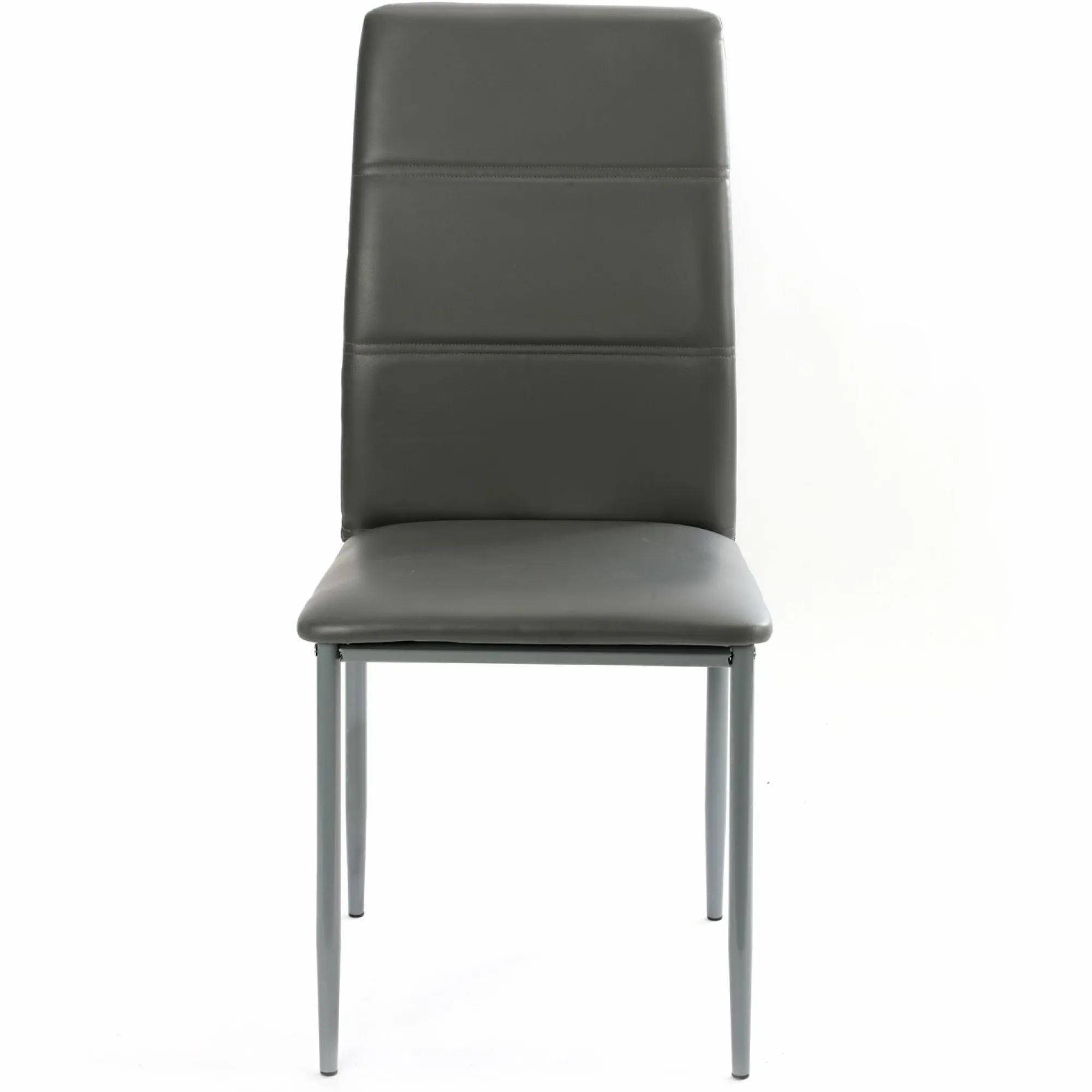 Mobilier|DECLIC HOME Lot de 2 chaises grises avec pieds en métal