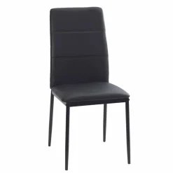 Mobilier|DECLIC HOME Lot de 2 chaises noires avec pied en métal