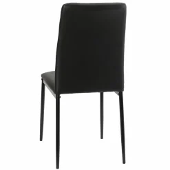 Mobilier|DECLIC HOME Lot de 2 chaises noires avec pied en métal