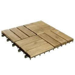 Mobilier Et Décoration De Jardin|DECLIC GARDEN Lot de 6 dalles en acacia