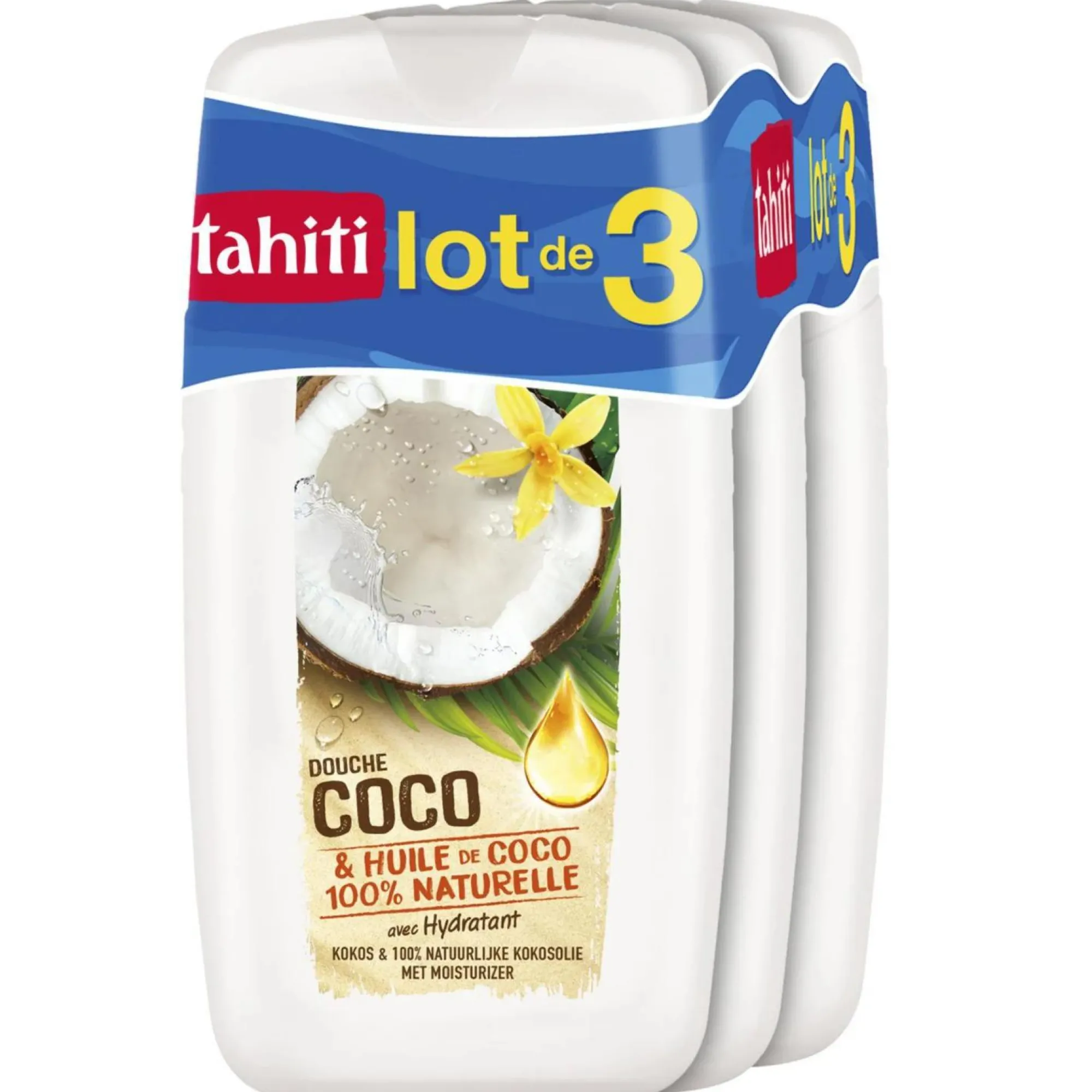 Hygiène|TAHITI Lot de 3 gels douche à l'huile de coco