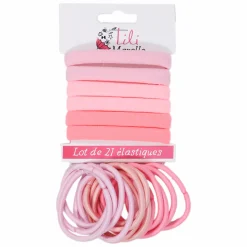 Cheveux|Stokomani Lot de 21 élastiques rose