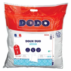 Linge De Chambre|DODO Lot de 2 oreillers doux duo