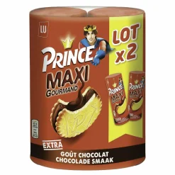 Épicerie Sucrée|PRINCE Lot de 2 paquets de biscuits fourrés au chocolat maxi