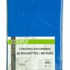 Papeterie Et Bureau|2 BE S KOOL Lot de 2 protège-documents 30 pochettes