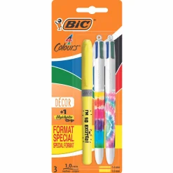 Papeterie Et Bureau|BIC Lot de 2 stylos 4 couleurs + 1 surligneur
