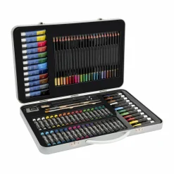 Loisirs Créatifs|Stokomani Malette d'artiste en métal 90 pcs