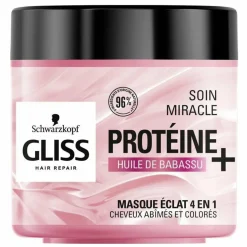 Cheveux|GLISS Masque Nourrissant 4 en 1 Soin Miracle Protéine Huile de Babassu