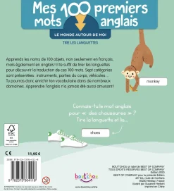 Papeterie Et Bureau|BOUTCHOU Mes premiers 100 mots en Anglais