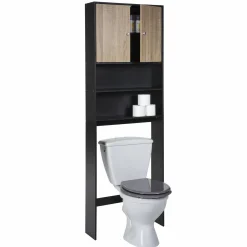 Mobilier|Salle De Bain Et Wc|INDIG EAU Meuble dessus de toilettes ou machine à laver noir