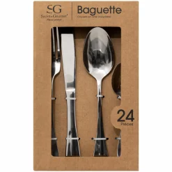 Vaisselle Et Service|SECRET DE GOURMET Ménagère 24 pièces en Inox