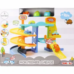 Jouet|De 0 À 24 Mois|SMALI Mon premier garage avec 3 mini voitures