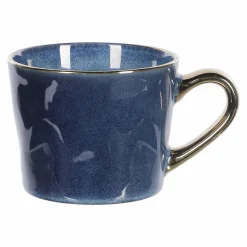 Vaisselle Et Service|Stokomani Mug bleu nuit de détails dorés en céramique