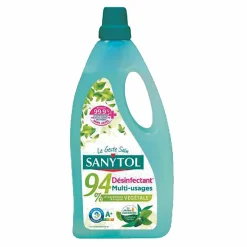 Produits Ménagers|SANYTOL Nettoyant désinfectant sols et surface 94% végétal eucalyptus et menthe