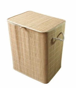 Rangement|SPACE N BOX Panier à linge pliable en bambou 50cm