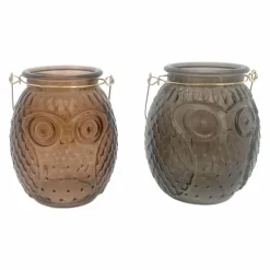 Bougies|Stokomani Photophore en verre forme chouette