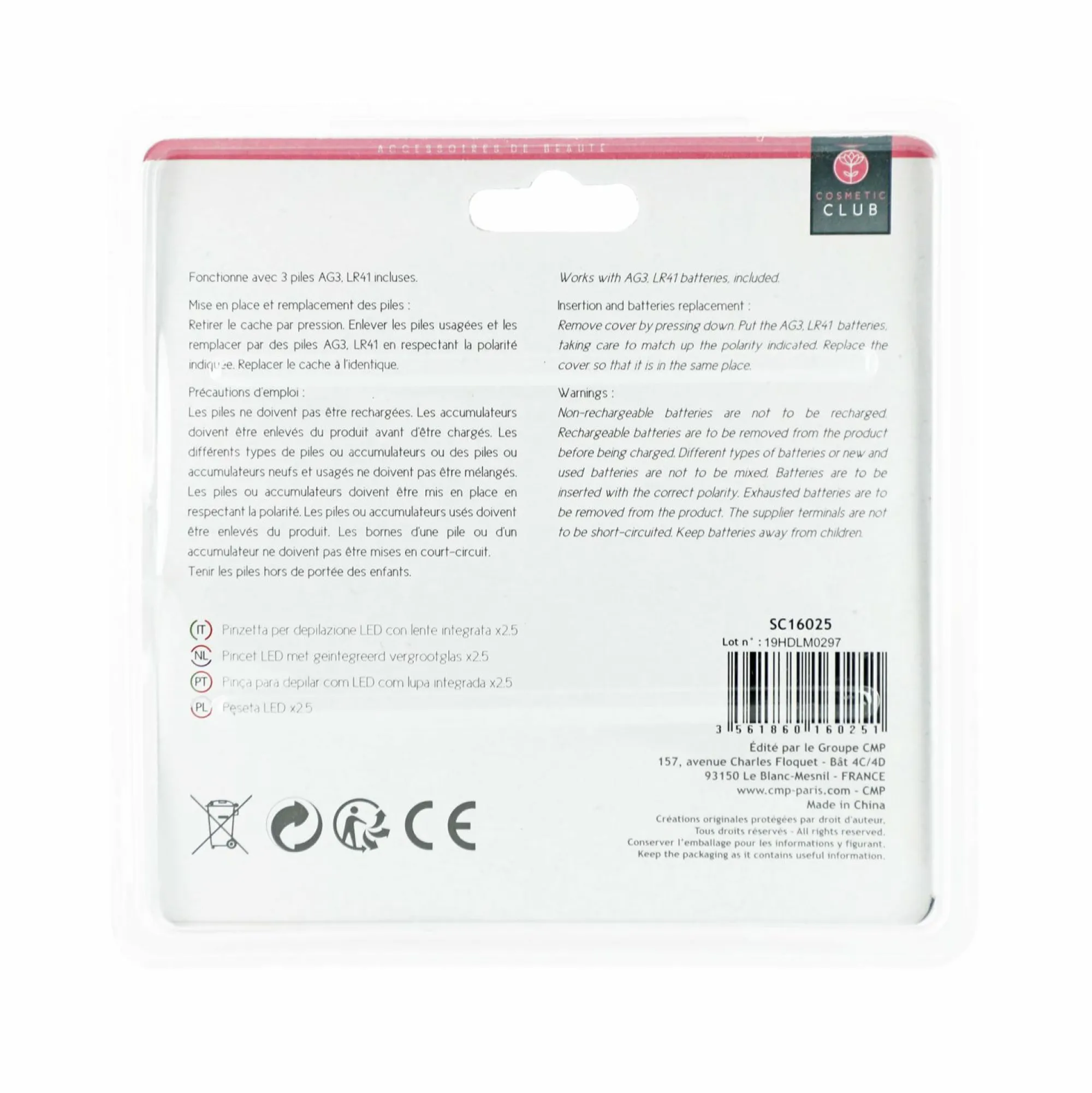 Accessoires Beauté|Stokomani PINCE À EPILER LED