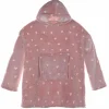 Plaids|HOME DECO FACTORY Plaid enfant sweat à capuche étoiles phosphorescentes rose