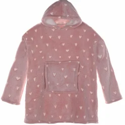 Plaids|HOME DECO FACTORY Plaid enfant sweat à capuche étoiles phosphorescentes rose
