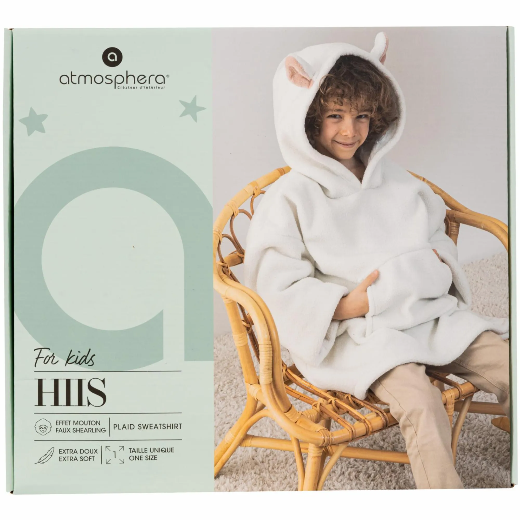 Plaids|ATMOSPHERA FOR KIDS Plaid sweat à capuche mouton