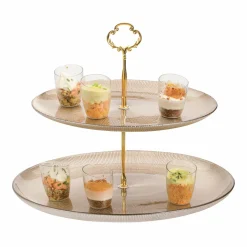 Vaisselle Et Service|DECLIC HOME Plat de présentation en verre 2 étages