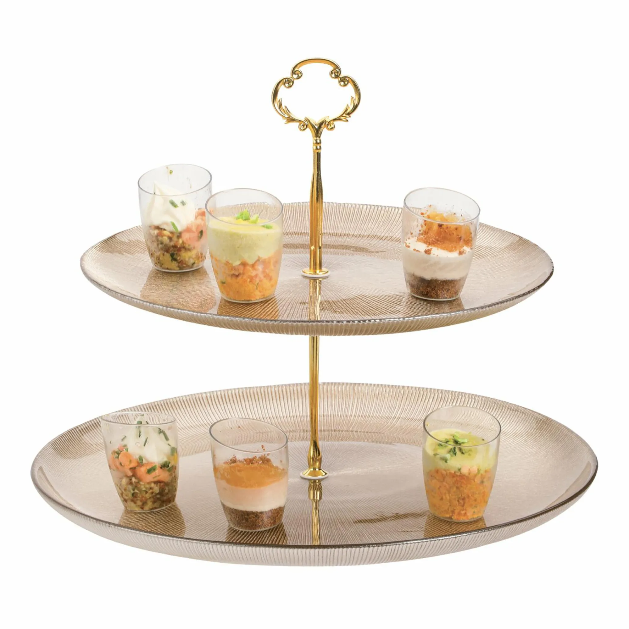 Vaisselle Et Service|DECLIC HOME Plat de présentation en verre 2 étages