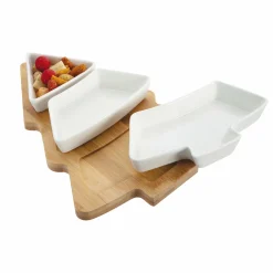 Vaisselle Et Service|DECLIC HOME PLATEAU EN BOIS FORME SAPIN 3 COUPELLES - DÉCLIC HOME