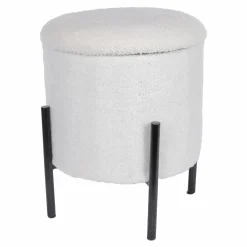Mobilier|DECLIC HOME Pouf coffre en fausse fourrure Ottoman