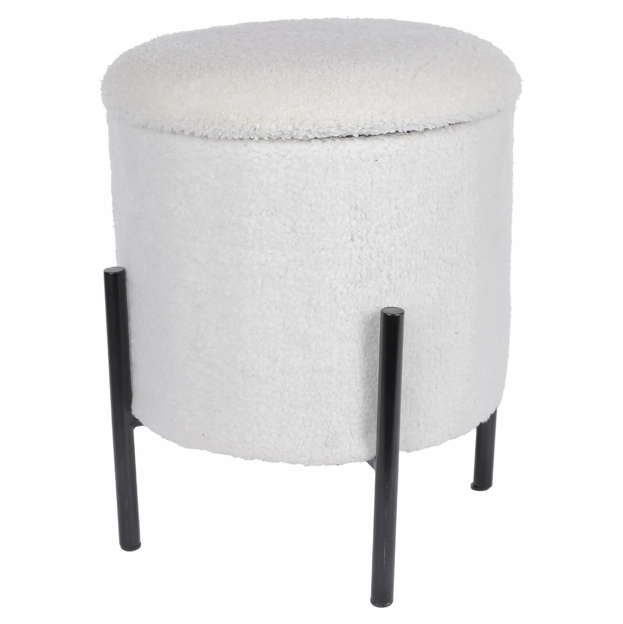 Mobilier|DECLIC HOME Pouf coffre en fausse fourrure Ottoman