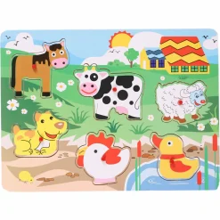 Jouet|De 0 À 24 Mois|SMALI Puzzle en bois animaux