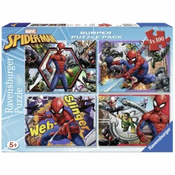 Jouet|Jeux De Société|SPIDERMAN Puzzle 4x100 pièces