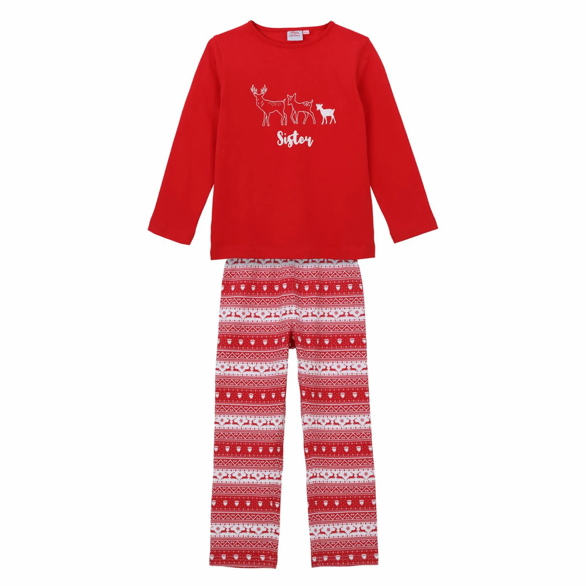 Sous-Vêtements Et Vêtements De Nuit|TABLE EN FETE / APOINT Pyjama de Noël Sister 4/12 ans Rouge