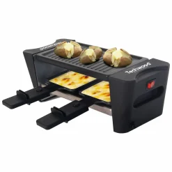 Cuisson Et Ustensiles|Petit Électroménager|TECHWOOD Raclette grill Duo 2 poêlons anti adhérent