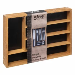 Conservation Et Rangement|FIVE Range couvert en bambou 5 compartiments